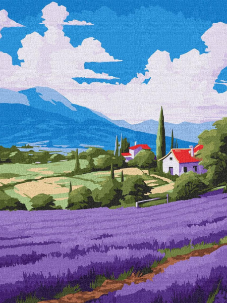 Картина по номерам Лавандовый пейзаж 30x40 см Ideyka