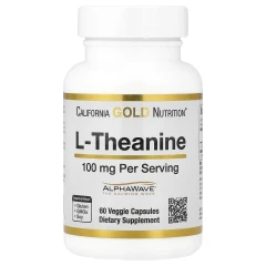 California Gold Nutrition, L-теанін, з AlphaWave®, 100 мг, 60 рослинних капсул