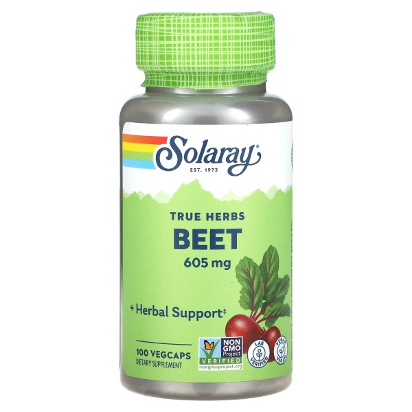 Solaray, True Herbs, буряк, 605 мг, 100 капсул VegCap