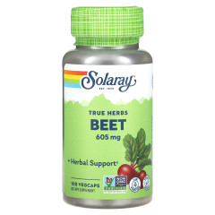 Solaray, True Herbs, буряк, 605 мг, 100 капсул VegCap
