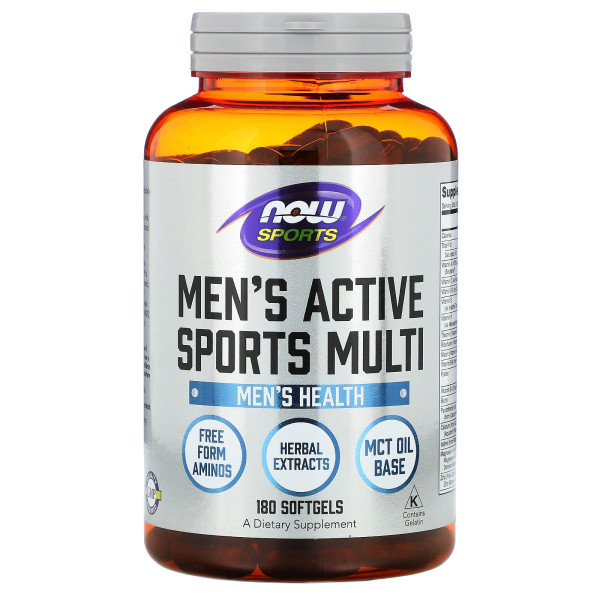 Мультивітаміни для активних чоловіків NOW Foods (Men's Active Sports Multi) 180 капсул