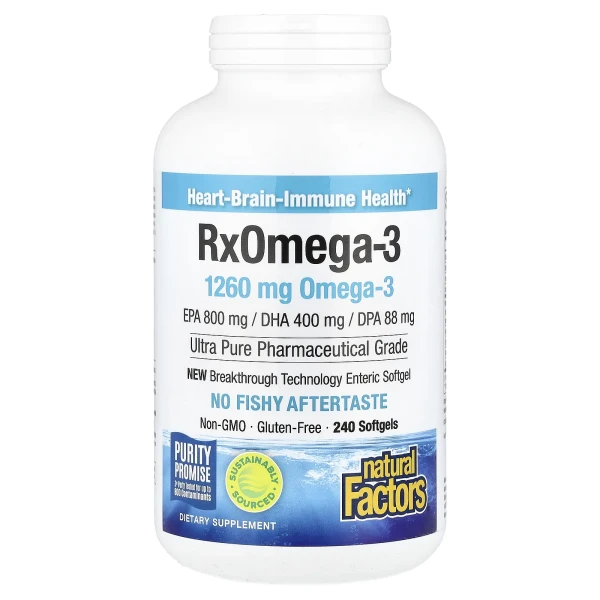 Омега-3 Natural Factors (Rx Omega-3) 630 мг 240 капсул