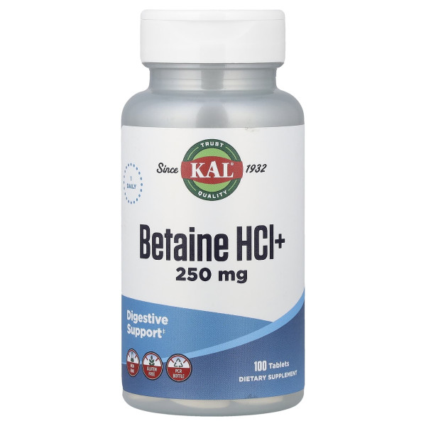 Бетаїну гідрохлорид KAL (Betain HCL+) 100 таблеток
