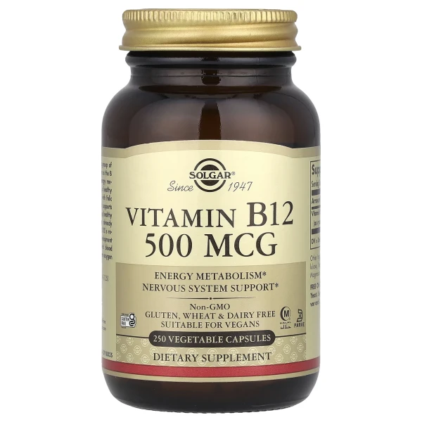 Вітамін В12 Solgar (Vitamin B12) 500 мкг 250 капсул