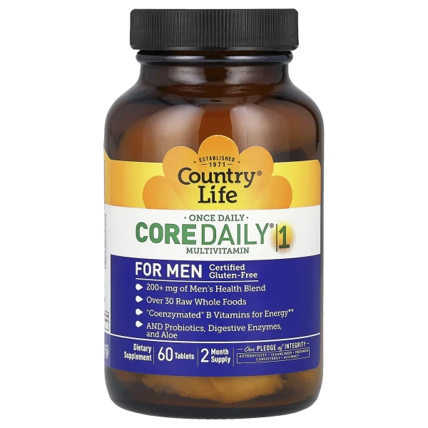 Вітаміни для чоловіків Country Life (Core Daily-1 Multivitamins for men) 60 таблеток