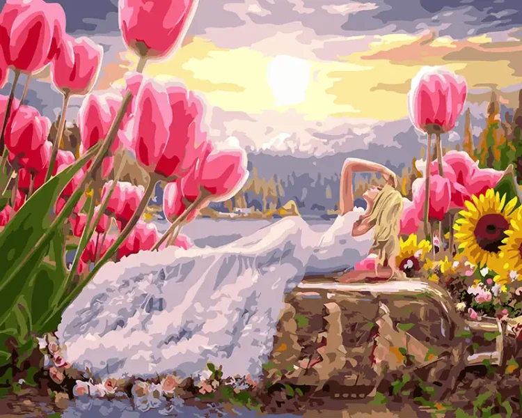 Картина за номерами Дюймовочка в білому Brushme 40x50