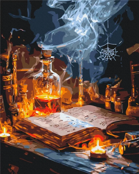 Картина за номерами Зілля та книги заклинань 40x50 Brushme