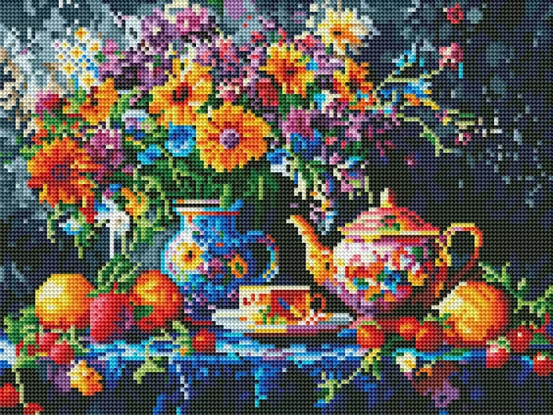 Алмазная мозаика Чайный натюрморт 30x40 Brushme