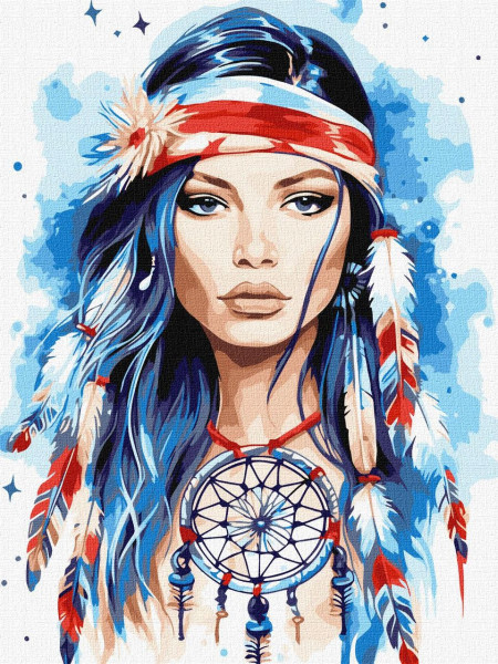 Картина по номерам Девушка с амулетом 30x40 см Ideyka