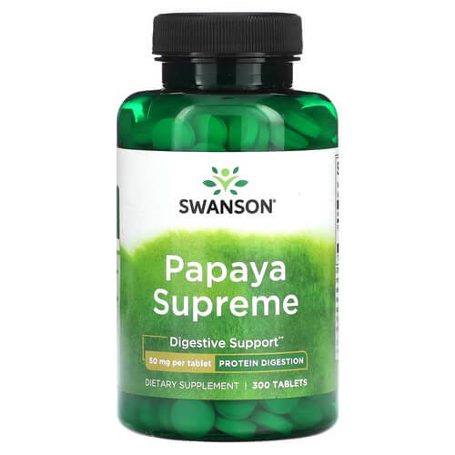 Папая супремум 50 мг Swanson (Papaya Supreme) 300 таблеток