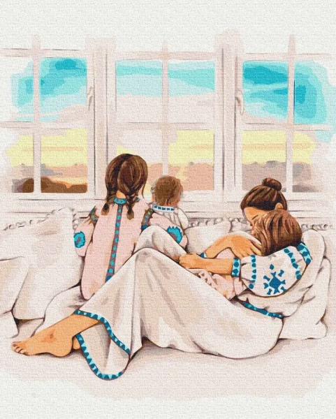 Картина за номерами Материнське тепло ©Алла Березовська  Brushme 40x50
