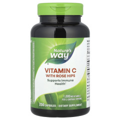 Вітамін C із шипшиною Nature's Way (Vitamin C with Rose Hips) 250 капсул