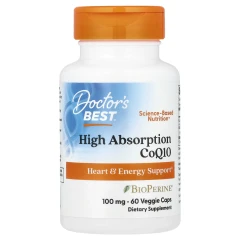 Веганський Коензим Q-10 з біоперином Doctor's Best (CoQ10 with Bioperine) 100 мг 60 капсул