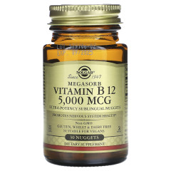 Вітамін В12 Solgar (Vitamin B12) 5000 мкг 30 таблеток