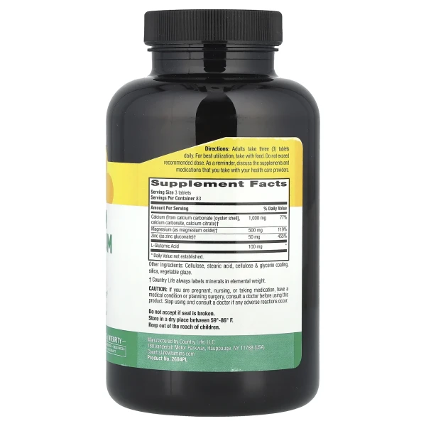 Кальцій Магній Цинк Country Life (Calcium Magnesium Zinc) 250 таблеток