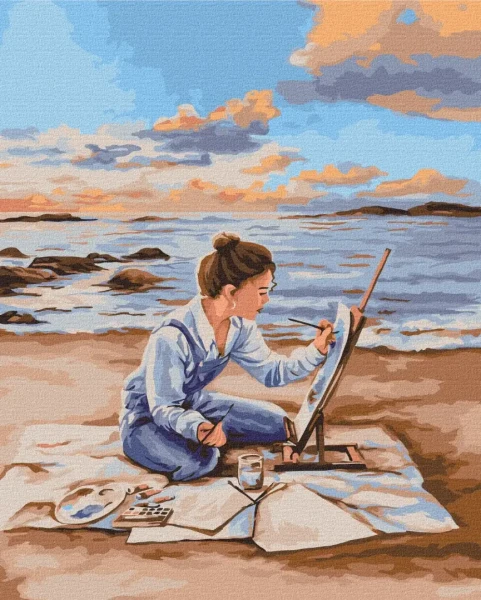 Преміум картина за номерами Намальований захід © Mykhailyshyna Daria Brushme 40x50