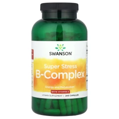 Swanson, Super Stress, комплекс вітамінів групи B з вітаміном C, 240 капсул