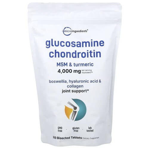 Глюкозамін, хондроїтин, МСМ та куркума Micro Ingredients (Glucosamine Chondroitin MSM & Turmeric) 300 таблеток
