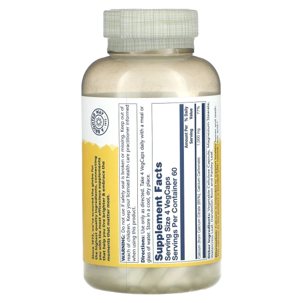 Цитрат кальцію Solaray (Calcium Citrate) 250 мг 240 веганських капсул