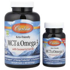 MCT та Омега-3 Carlson (MCT &amp; Omega-3) 120 капсул+30 капсул