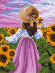 Преміум картина за номерами Леді в соняшниках Brushme 40x50