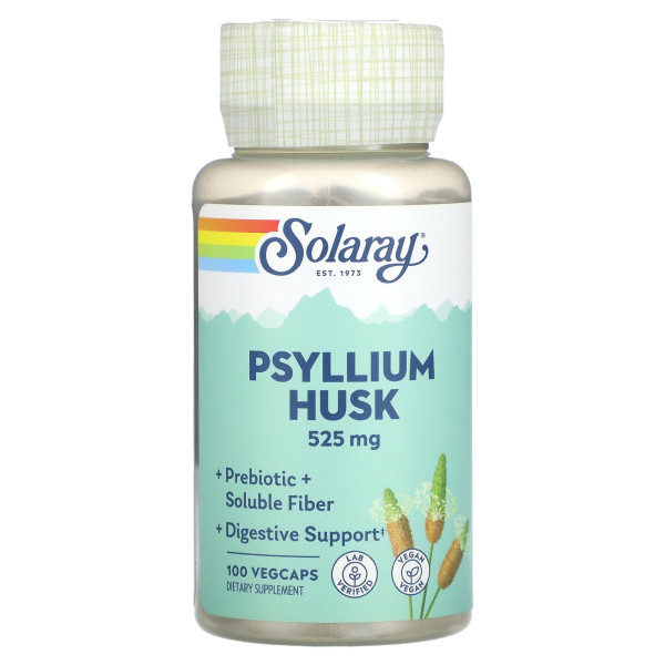 Лушпиння насіння подорожника Solaray (Psyllium Husk) 525 мг 100 капсул