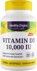 Витамин D3 Healthy Origins (Vitamin D3) 250 мкг (10 000 МЕ) 120 гелевых капсул
