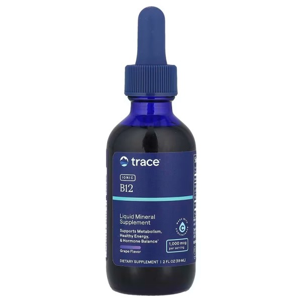 Ионный витамин B12 Trace Minerals Research (Liquid Ionic B12) 1000 мкг 59 мл жидкий со вкусом винограда