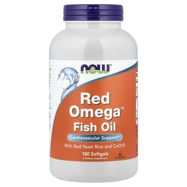 Червоний дріжджовий рис із омега NOW Foods (Red Omega™) 180 капсул