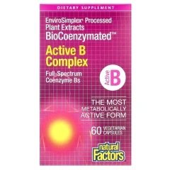 Natural Factors, BioCoenzymated, комплекс активних вітамінів групи B, 60 вегетаріанських капсул