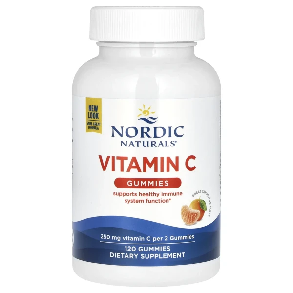 Вітамін C Nordic Naturals (Vitamin C) 125 мг 120 жувальних мармеладок зі смаком мандарина