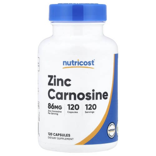 Цинк карнозин 120 капсул Nutricost (Zinc Carnosine)