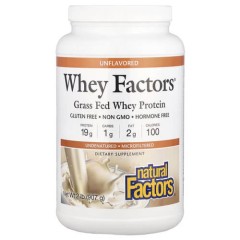 Сывороточный протеин из молока коров травяного откорма Natural Factors (Whey Factors Grass Fed Whey Protein) 907 г
