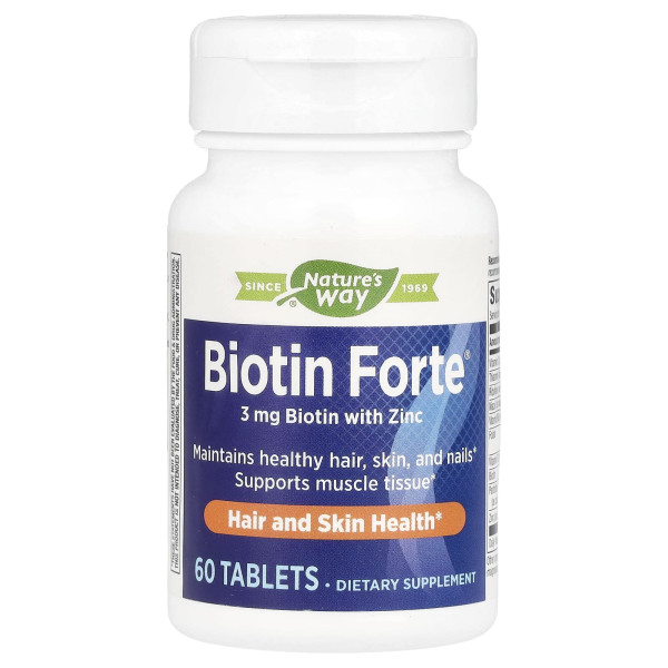 Біотин форте з цинком Nature's Way (Biotin Forte with Zinc) 3 мг 60 таблеток