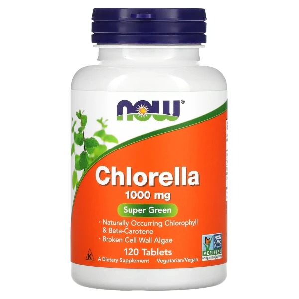 Хлорела NOW Foods (Chlorella) 1000 мг 120 таблеток