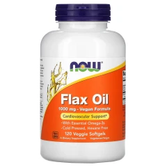 Вегетаріанська лляна олія (Flaxseed Oil) 1000 мг 120 капсул