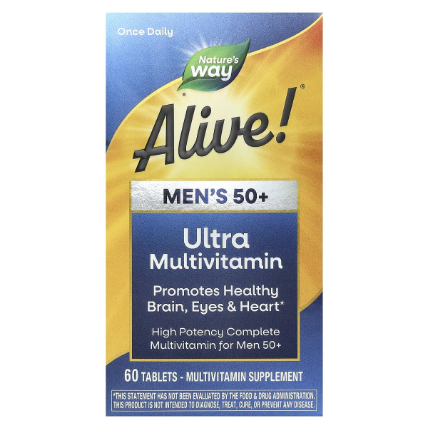 Вітаміни для чоловіків 50+ Nature's Way (Alive! Men's 50+ multi-vitamin) 60 таблеток