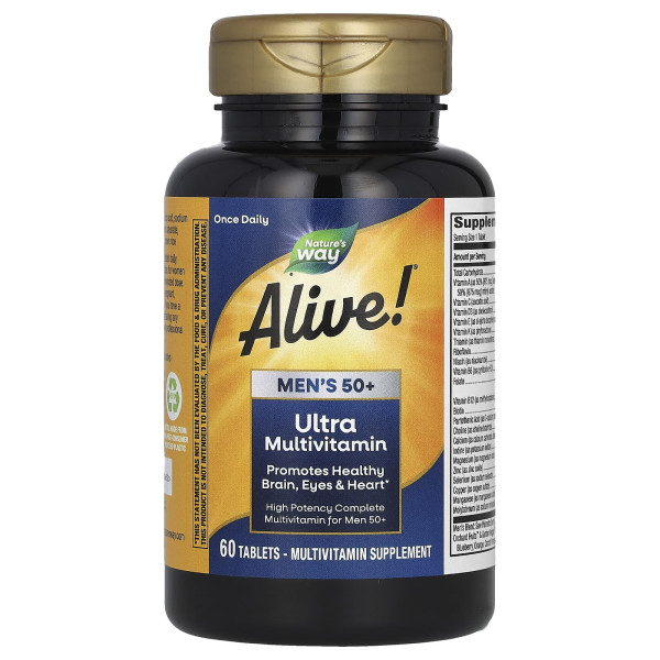 Вітаміни для чоловіків 50+ Nature's Way (Alive! Men's 50+ multi-vitamin) 60 таблеток