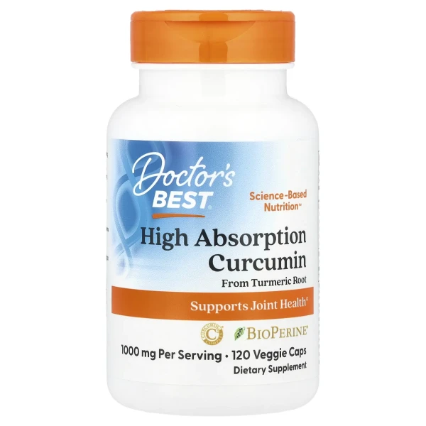 Куркумін С3 комплекс із біоперином Doctor's Best (Curcumin C3) 1000 мг в порції (500 мг в капсулі) 120 капсул