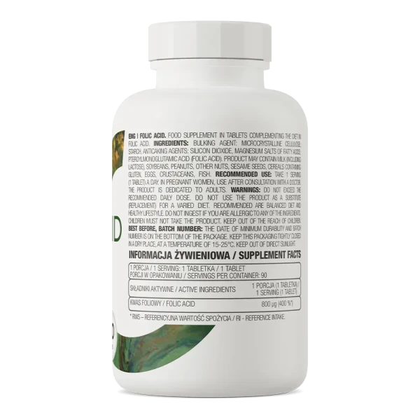 Фолієва кислота Ostrovit Folic Acid 90 таблеток