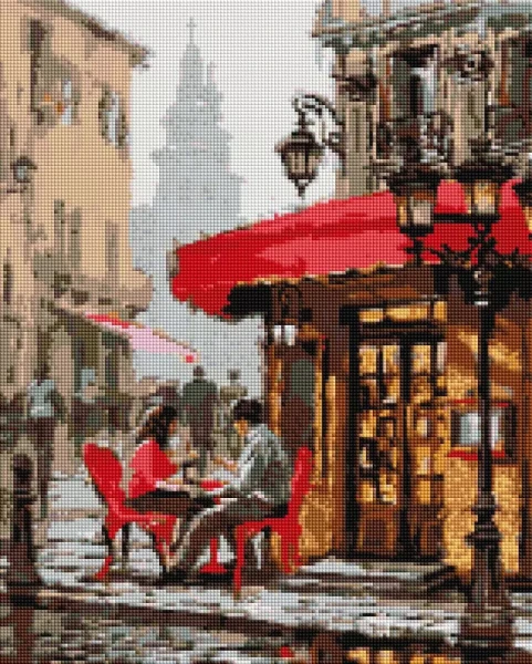 Алмазная мозаика Лондонское кафе 40x50 Brushme
