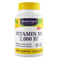 Витамин D3 Healthy Origins (Vitamin D3) 2000 МЕ 120 гелевых капсул