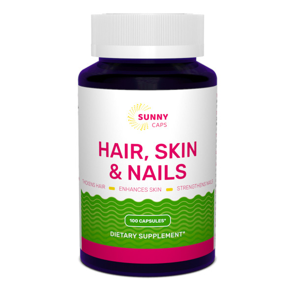 Комплекс шкіра, волосся, нігті, Hair, Skin & Nails Complex Powerfull, Sunny Caps, 100 капсул