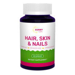 Комплекс шкіра, волосся, нігті, Hair, Skin &amp; Nails Complex Powerfull, Sunny Caps, 100 капсул