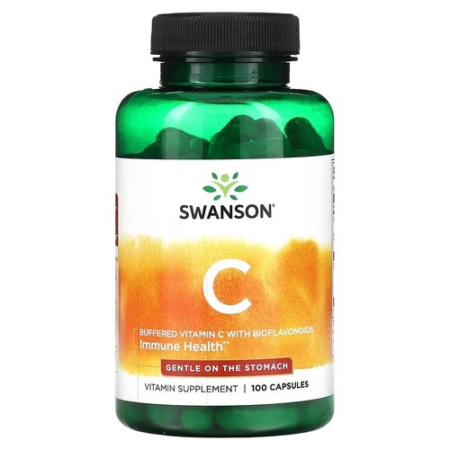 Витамин C буферизирован с биофлавоноидами 500 мг Swanson (Buffered Vitamin C with Bioflavonoids) 100 капсул