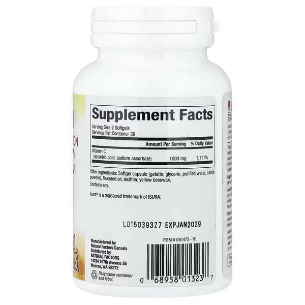 Липосомальный витамин C60 жидких капсул Natural Factors (Liposomal Vitamin C)