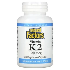 Natural Factors, вітамін К2, 100 мкг, 60 вегетаріанських капсул