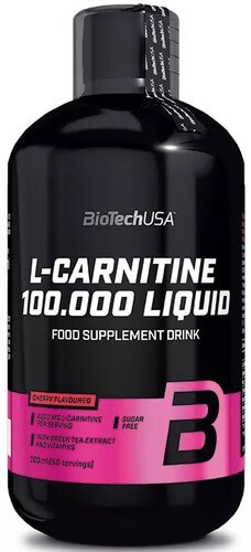L-Карнітин 100000 мг BioTech USA (L-Carnitine Liquid) 500 мл зі смаком яблука