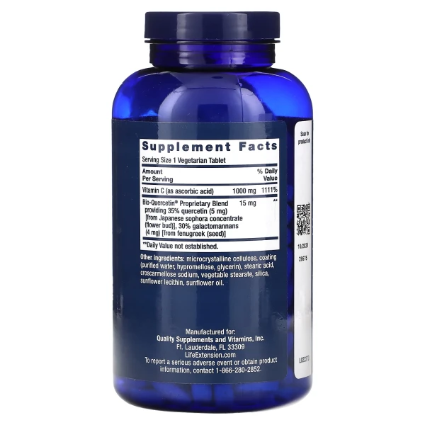 Вітамін C і біокверцетин Life Extension (Vitamin C and Bio-Quercetin) 250 вегетаріанських таблеток