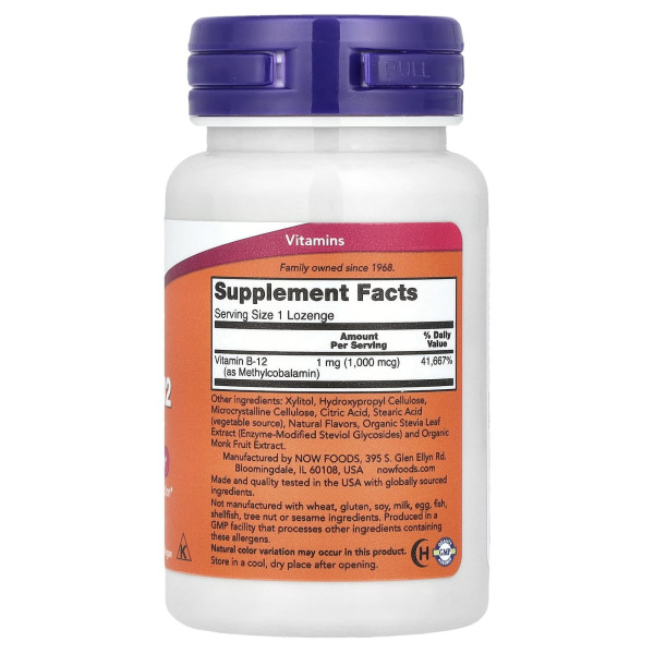Витамин В-12 метил Now Foods (Methyl B-12) 1000 мкг 100 леденцов